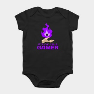 Its Ok Im A Gamer Purple Baby Bodysuit